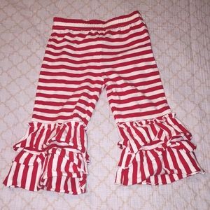 Red & White striped ruffle pant!